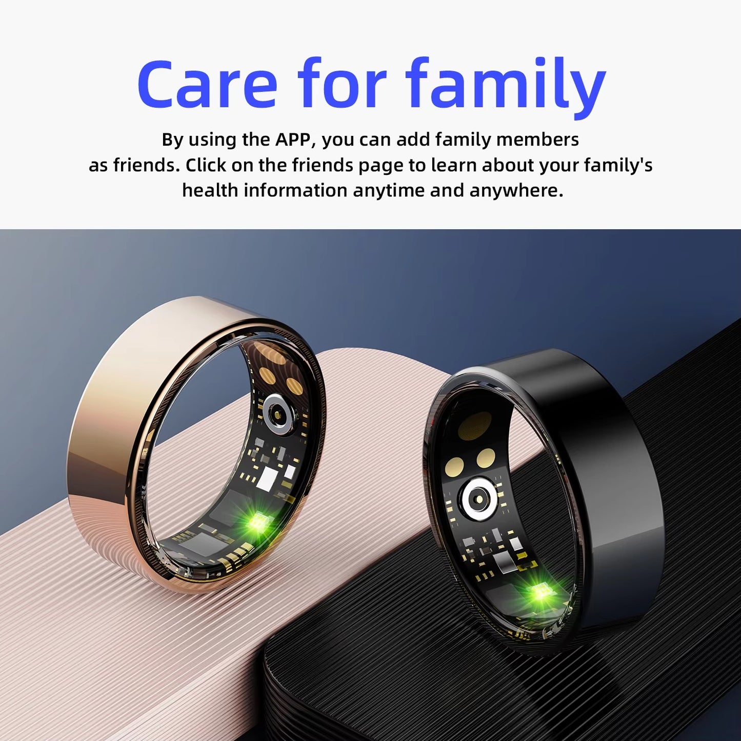 New Smart Ring Multi Functional Blood Oxygen Blood Pressure Heart Rate Health Monitoring Smart Health for Men Women