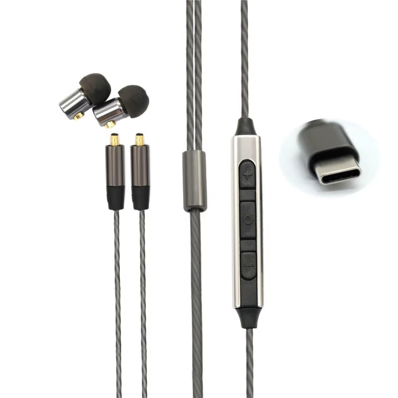 Detachable Metallic Stereo Sound Wired Headphone Earphone With Mic Earbuds 6mm Speaker